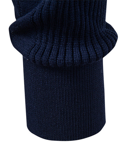 Long Sleeved Knitted Stripe Jacquard Polo Shirt & Slim Fit Tapered Trousers