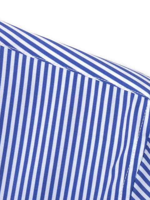 Long Sleeve Stripe Button Up Shirt & Slim Fit Tapered Trousers