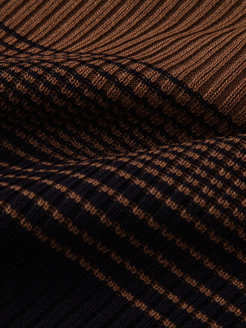 Striped Gradient Knitted Polo Shirt & Slim Fit Tapered Trousers