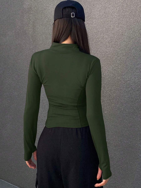 Women's Zipper Closure Slim Fit Jacket