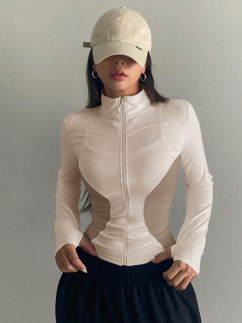 Women's Zipper Closure Slim Fit Jacket