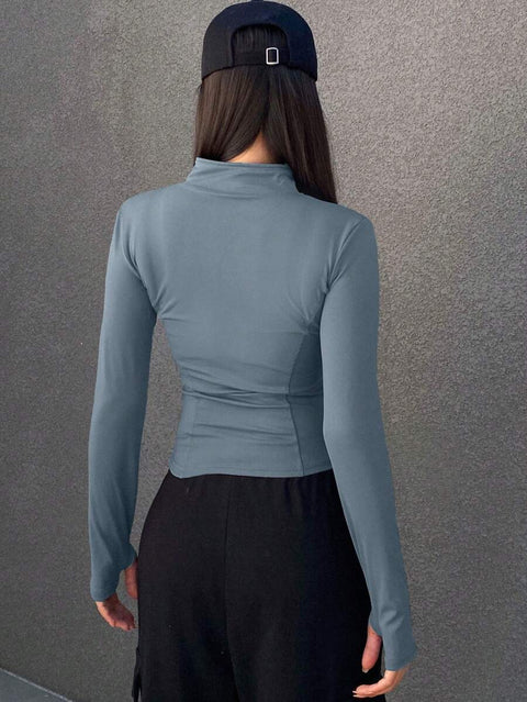 Women's Zipper Closure Slim Fit Jacket