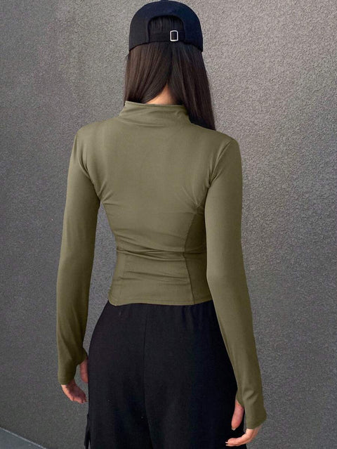 Women's Zipper Closure Slim Fit Jacket