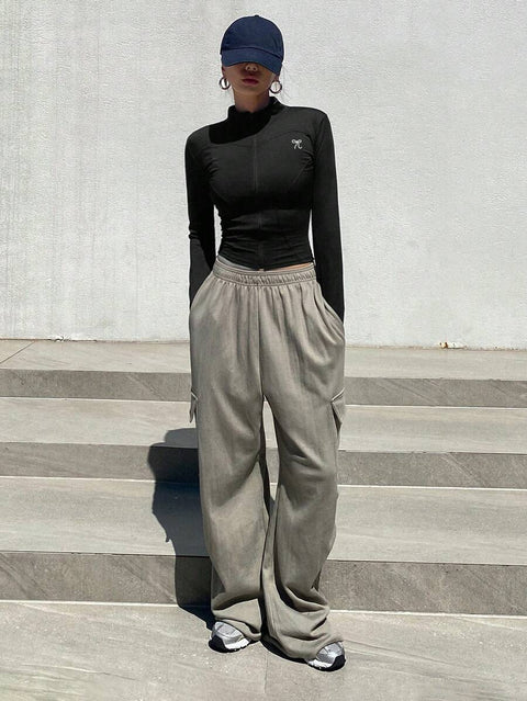 Women's Zipper Closure Slim Fit Jacket