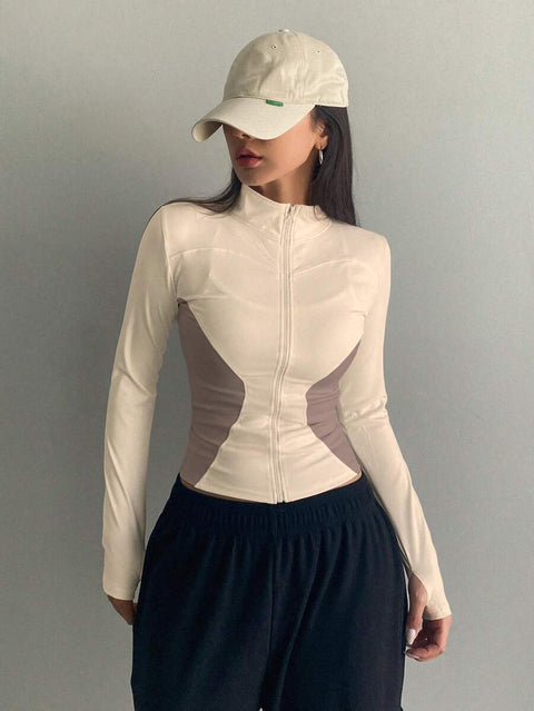 Women's Zipper Closure Slim Fit Jacket