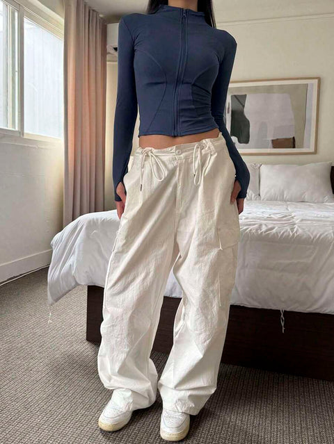 Women's Zipper Closure Slim Fit Jacket