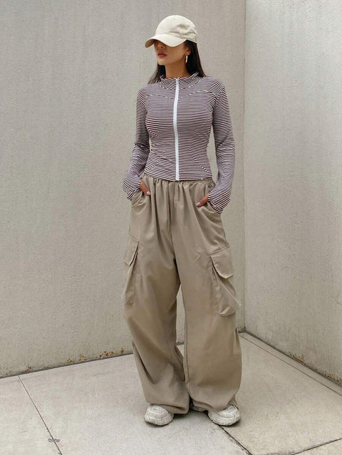 Women's Zipper Closure Slim Fit Jacket