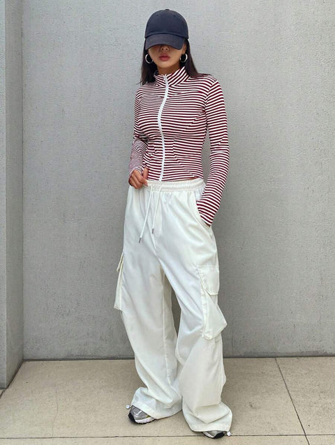 Women's Zipper Closure Slim Fit Jacket