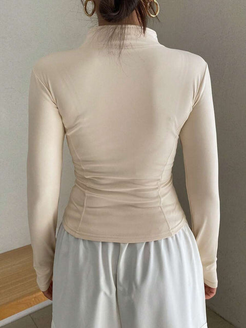 Women's Zipper Closure Slim Fit Jacket