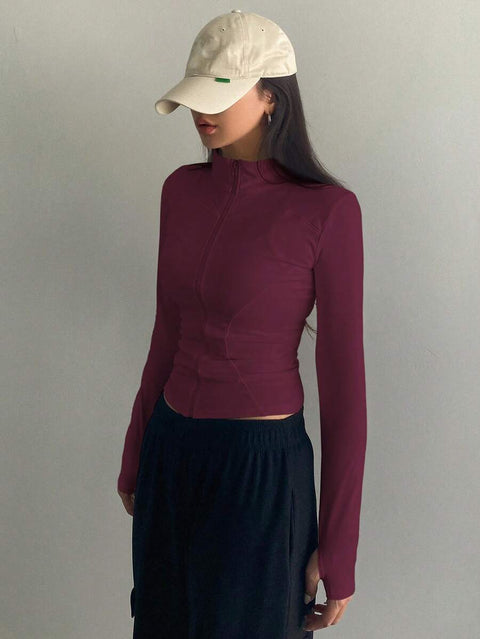 Women's Zipper Closure Slim Fit Jacket