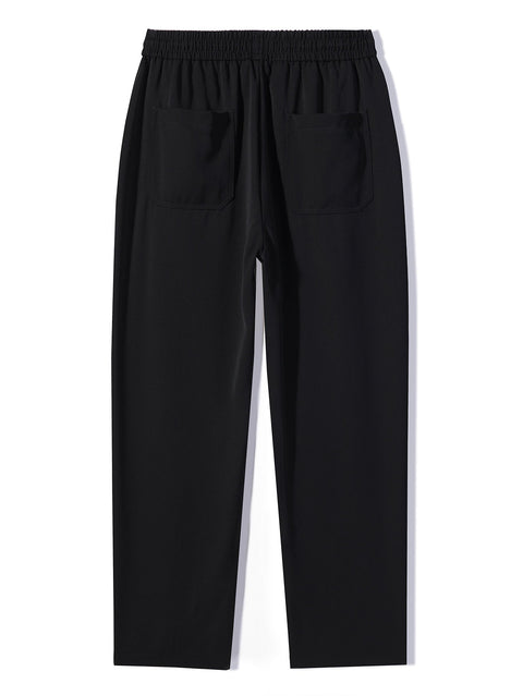 Relax Fit Long Sleeve 2 In 1 Waffle T-Shirt & Single Pleat Drawstring Straight Leg Pants