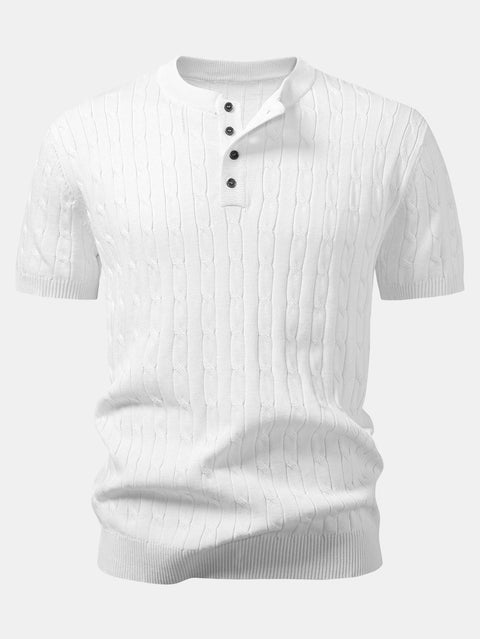 Twist Knitted Henley Shirt