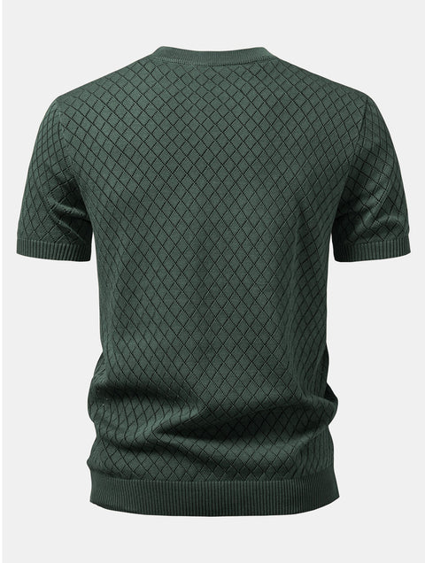 Diamond Crochet Knitted T-Shirt
