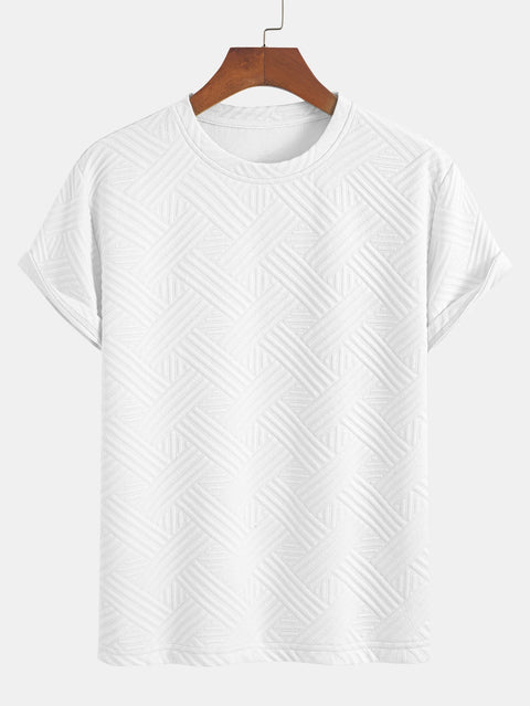 Striped Jacquard T-Shirt & Shorts Set