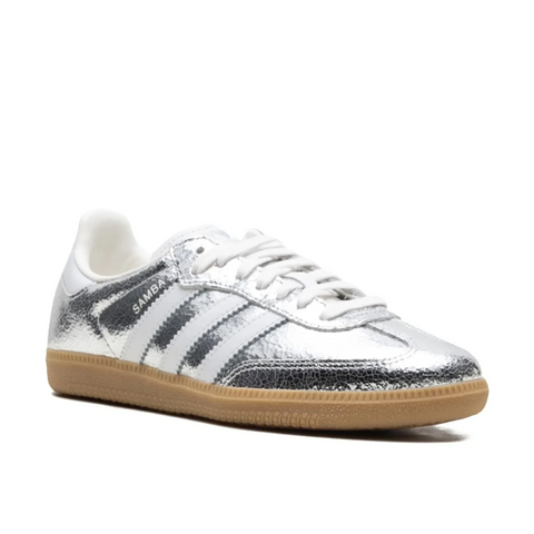Samba OG Silver Metallic Cracked Leather