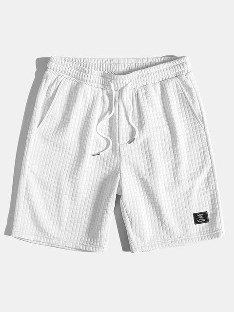 Waffle Sleeveless Hooded T-Shirt With Kangaroo Pocket & Shorts