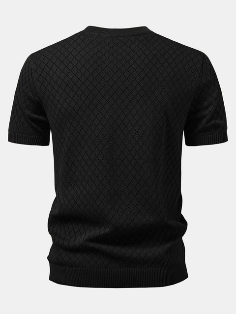 Diamond Crochet Knitted T-Shirt