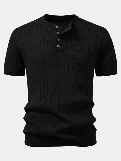 Twist Knitted Henley Shirt