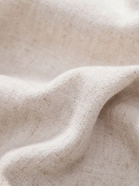 Linen Rayon Blend Button Up Shirt & Crinkled Textured Drawstring Shorts