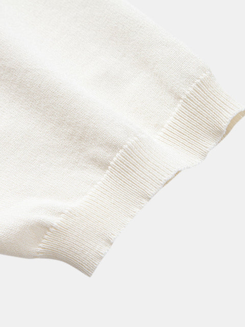 Stripe Geometric Jacquard Knitted Polo Shirt & Slim Fit Tapered Trousers