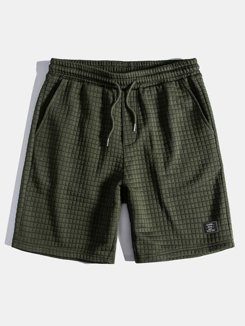 Waffle Sleeveless Hooded T-Shirt With Kangaroo Pocket & Shorts