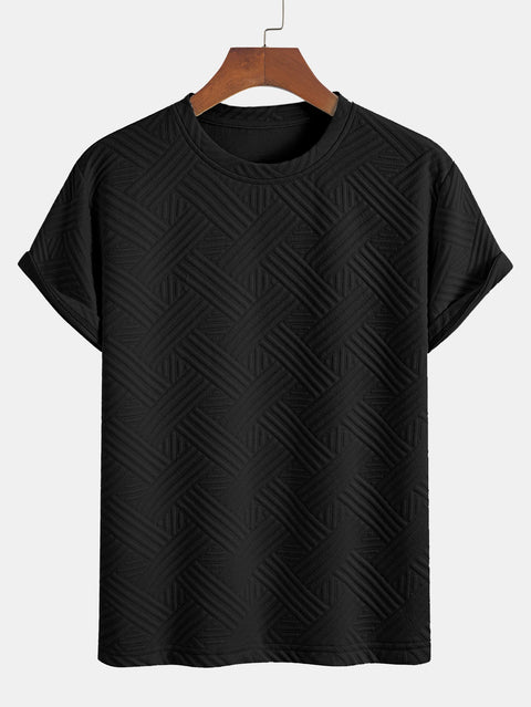 Striped Jacquard T-Shirt & Shorts Set