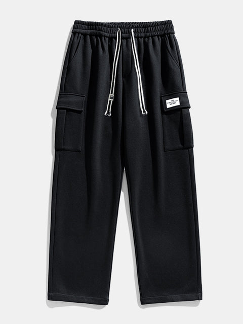 Relax Fit Long Sleeve 2 In 1 Waffle T-Shirt & Relax Fit Straight Leg Jersey Cargo Pants