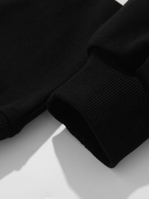 Relax Fit Color Block Patchwork Polo Sweatshirt