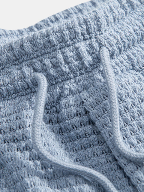 Waffle Textured Cuban Shirt & Shorts