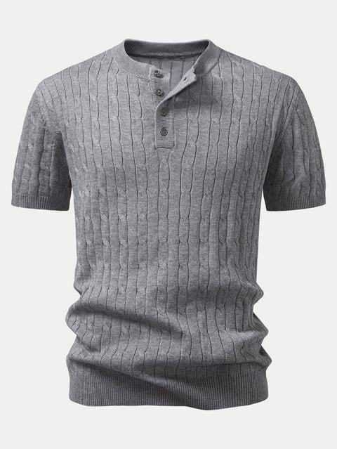 Twist Knitted Henley Shirt
