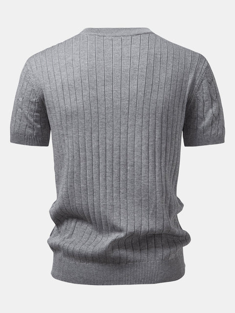 Twist Knitted Henley Shirt