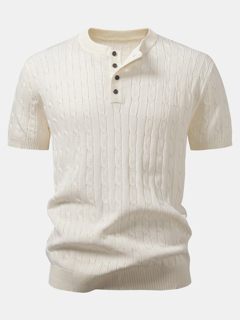Twist Knitted Henley Shirt