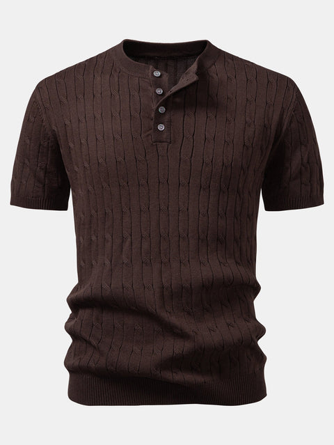 Twist Knitted Henley Shirt