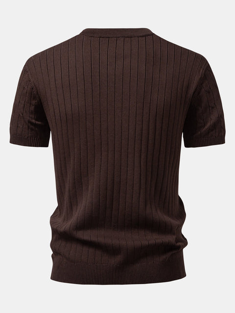 Twist Knitted Henley Shirt