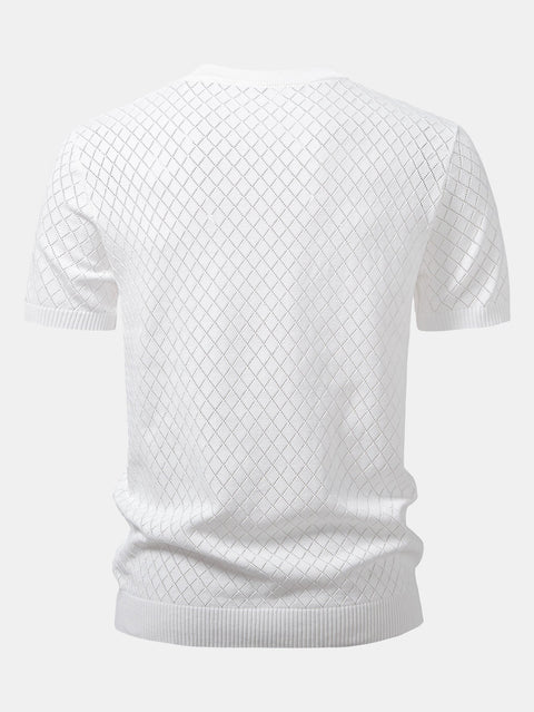Diamond Crochet Knitted T-Shirt