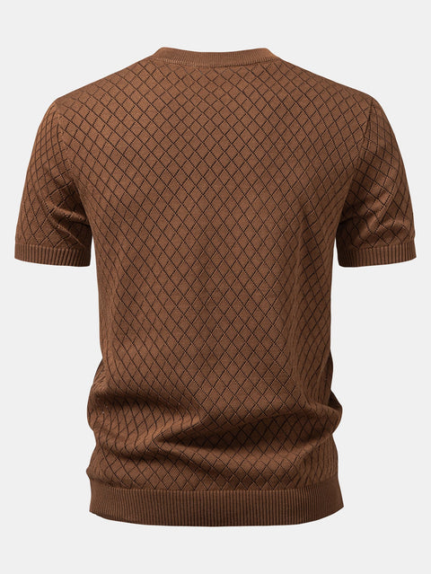 Diamond Crochet Knitted T-Shirt