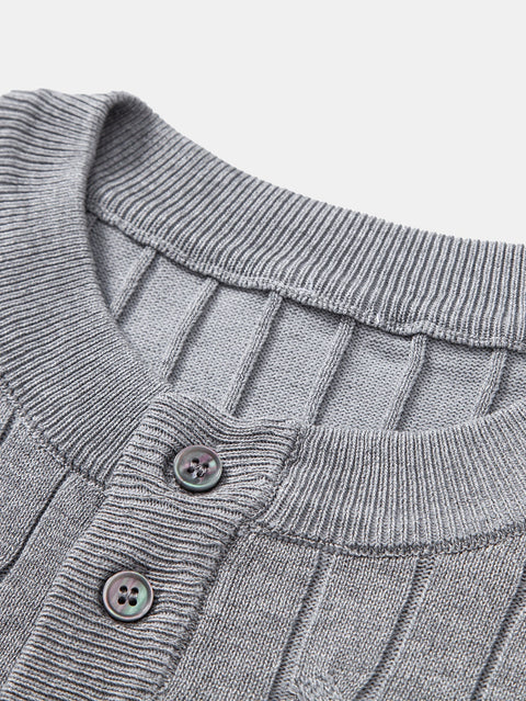 Twist Knitted Henley Shirt