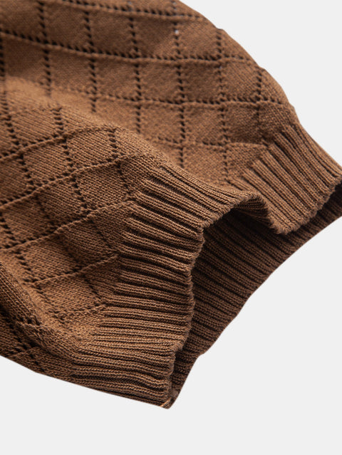 Diamond Crochet Knitted T-Shirt