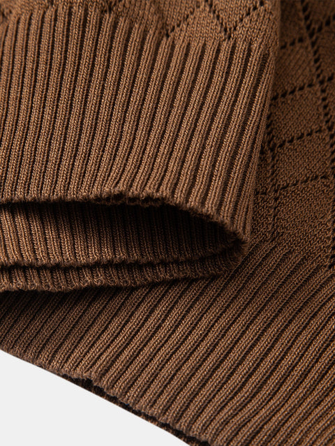 Diamond Crochet Knitted T-Shirt