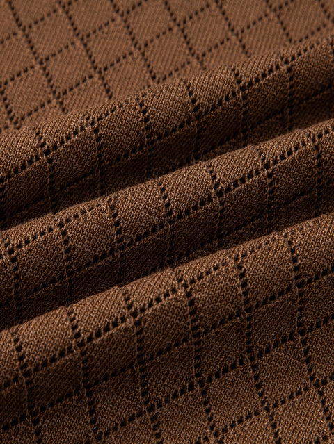 Diamond Crochet Knitted T-Shirt