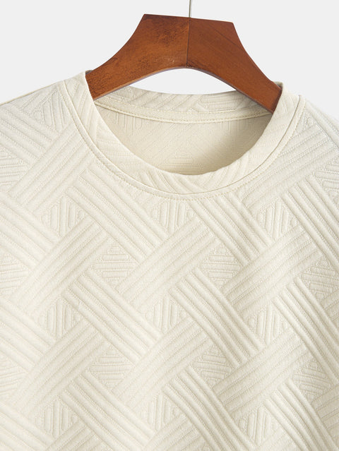 Striped Jacquard T-Shirt & Shorts Set