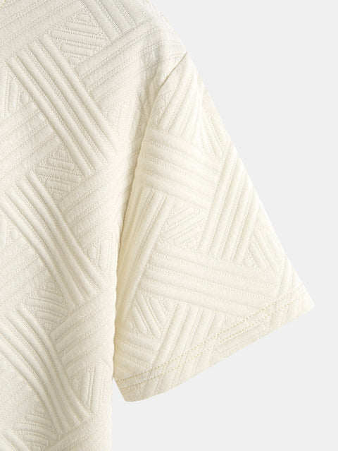 Striped Jacquard T-Shirt & Shorts Set