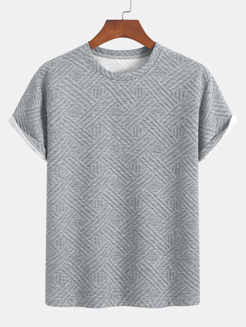 Striped Jacquard T-Shirt & Shorts Set