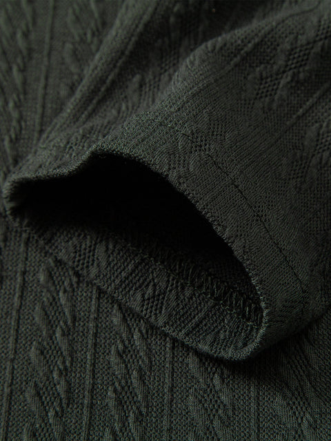 Long Sleeve Twist Jacquard Polo Shirt