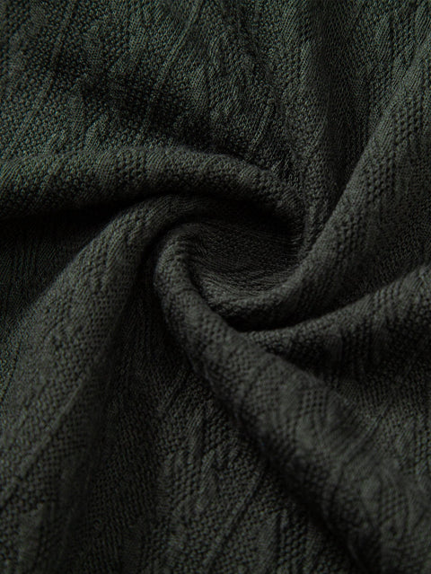 Long Sleeve Twist Jacquard Polo Shirt