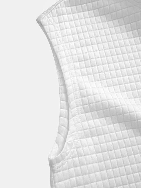 Waffle Sleeveless Hooded T-Shirt With Kangaroo Pocket & Shorts