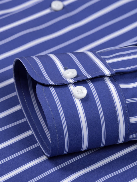 Long Sleeve Stripe Button Up Shirt & Slim Fit Tapered Trousers