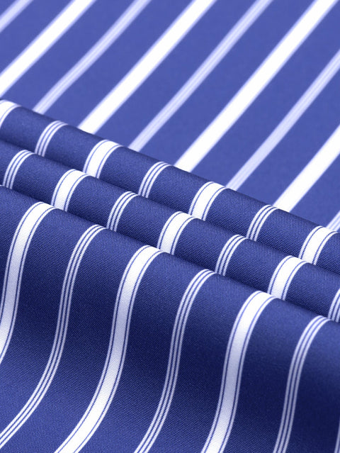 Long Sleeve Stripe Button Up Shirt & Slim Fit Tapered Trousers